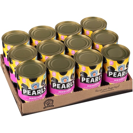 Pearls Pearls Medium Pitted Olives 6 oz., PK12 4412315